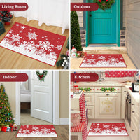 Garvee Alfombra De Salón 100% Poliéster 1900Gsm Antideslizante Base Goma Navidad Copos Nieve Textura Lino Grueso y Fino