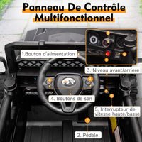 Garvee 12V Auto elettrica per bambini nera con LED e funzione Bluetooth per feste di compleanno, parchi e campi da gioco