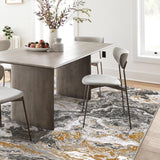 Garvee Tappeto Marmo 120x170 cm Antiscivolo Lavabile Morbido Basso Pelo Design Astratto Oro Grigio Bianco Casa Soggiorno Camera - Ash