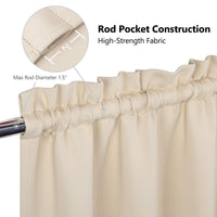 Tende oscuranti Garvee, 2 pezzi, per finestre, soggiorno, cucina, camera da letto, beige, 26x24 pollici