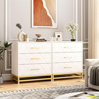 Cassettiera in legno Garvee per camera da letto, 3 cassetti, MDF, bianca, moderna, antipolvere, robusta, compatta, per corridoio o soggiorno