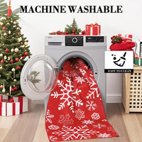 Tappeto natalizio per interni Garvee con motivo a fiocco di neve, antiscivolo, lavabile, morbido, anti-pelucchi per bagno e cucina, decorazione festiva