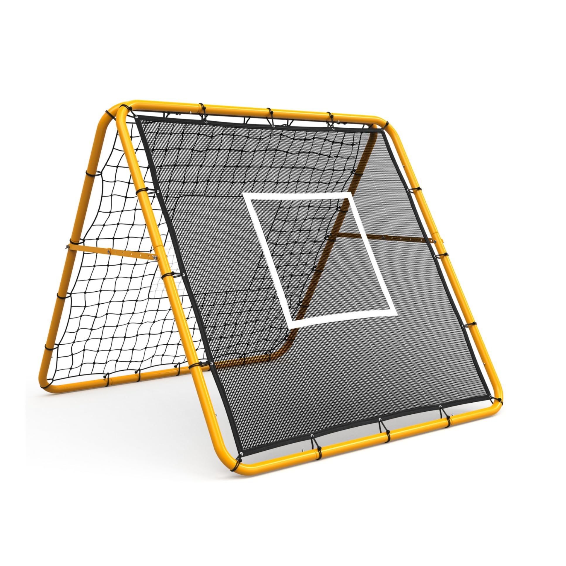 Rete da rimbalzo per calcio Garvee 4x4 piedi, angolo regolabile, doppia faccia, struttura in acciaio, rete in PE resistente alle intemperie, per allenamento di calcio in giardino