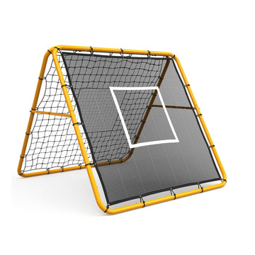 Rete da rimbalzo per calcio Garvee 4x4 piedi, angolo regolabile, doppia faccia, struttura in acciaio, rete in PE resistente alle intemperie, per allenamento di calcio in giardino
