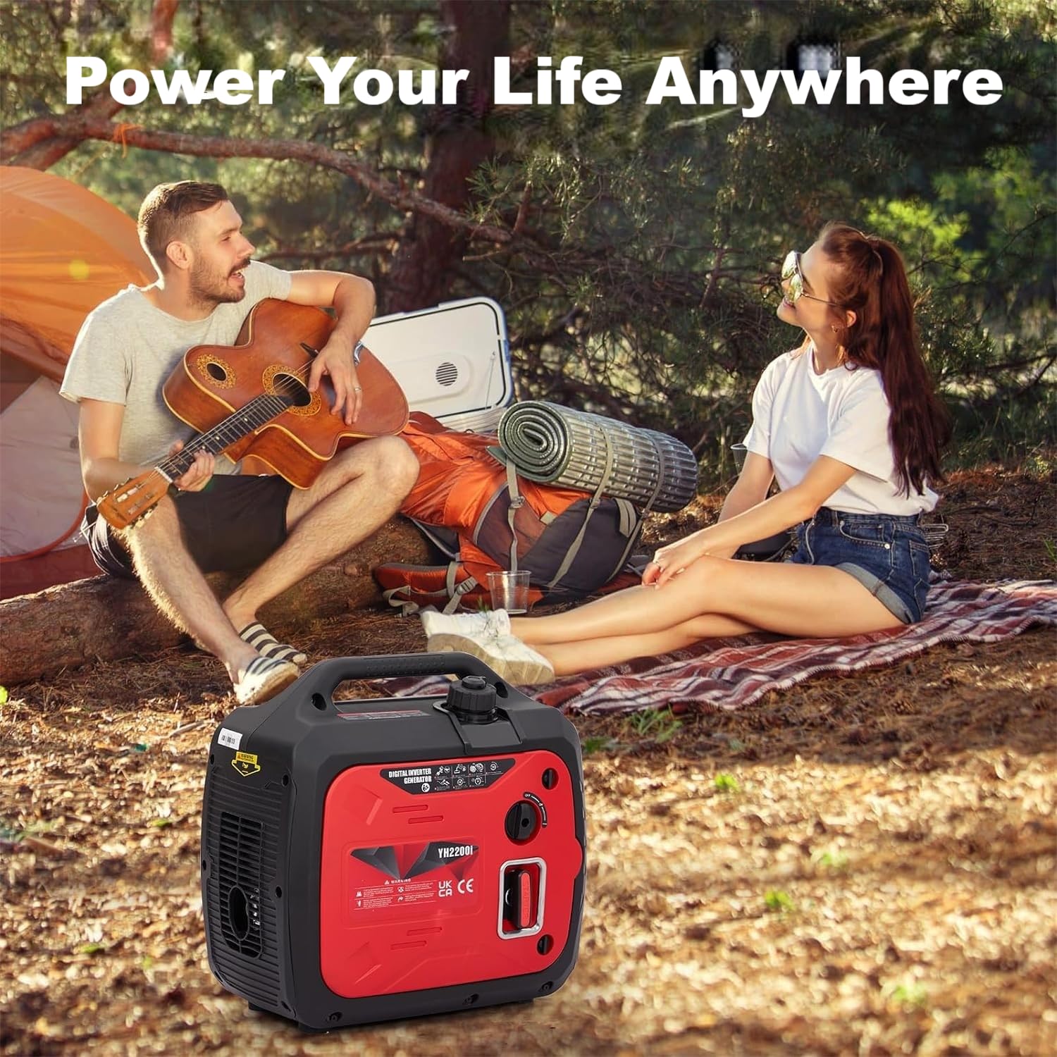Centrale elettrica portatile GARVEE da 2000 W, generatore di corrente mobile, accumulatore di energia portatile, presa impermeabile, adatta per campeggio all'aperto, camper, uso di emergenza