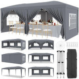 Garvee Gazebo 10x20 Pop Up Tenda con 6 Pareti Laterali Impermeabile UPF 50+ Portatile per Feste Campeggio Matrimoni Gazebi