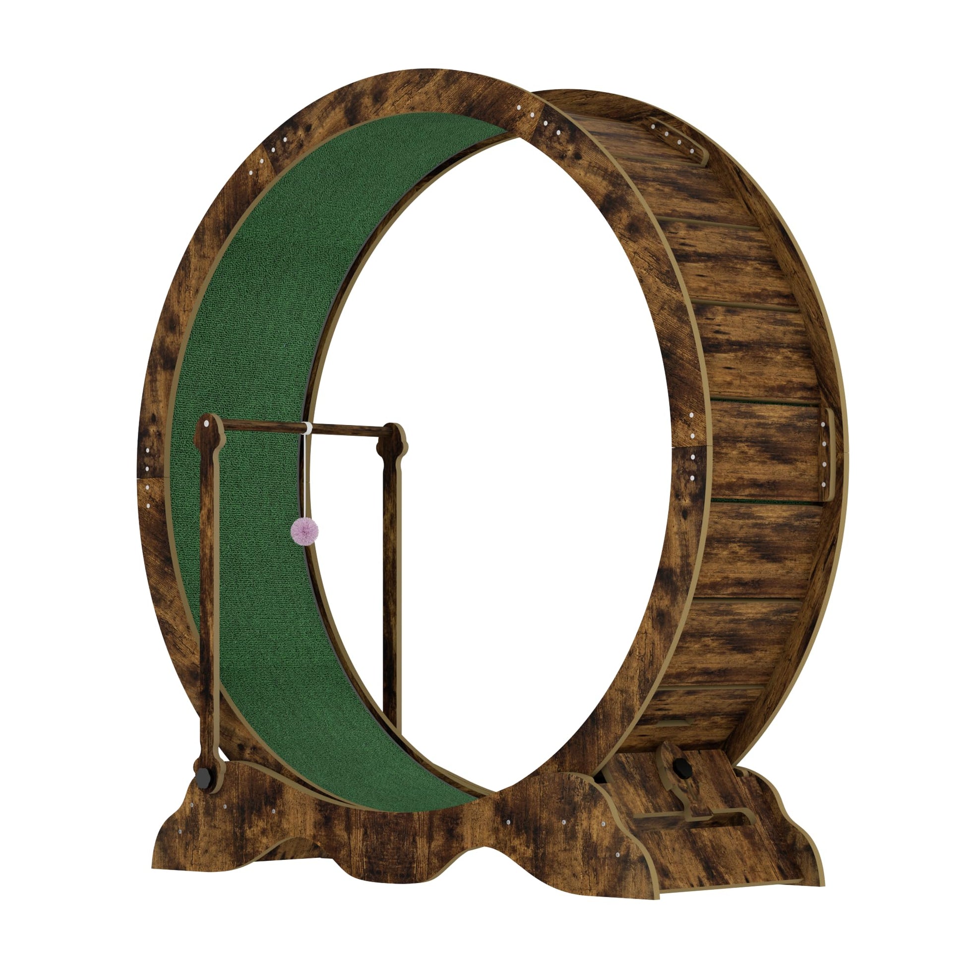 Garvee Cat Cyclette da 45 pollici Tapis roulant silenzioso in legno massello per fitness da interno con serratura di sicurezza Tappeto rimovibile