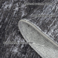 Tappeto moderno Garvee 120x170cm grigio scuro per soggiorno, camera da letto, ufficio, antiscivolo, lavabile