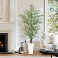 Palma Areca Garvee artificiale da 6 piedi con 44 foglie, impermeabile, vaso di cemento stabile per decorazione interna e stelle, verde