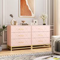 Cassettiera in legno Garvee con 3 cassetti, spazio di archiviazione, MDF rosa, antipolvere, soggiorno, camera da letto, corridoio, compatta