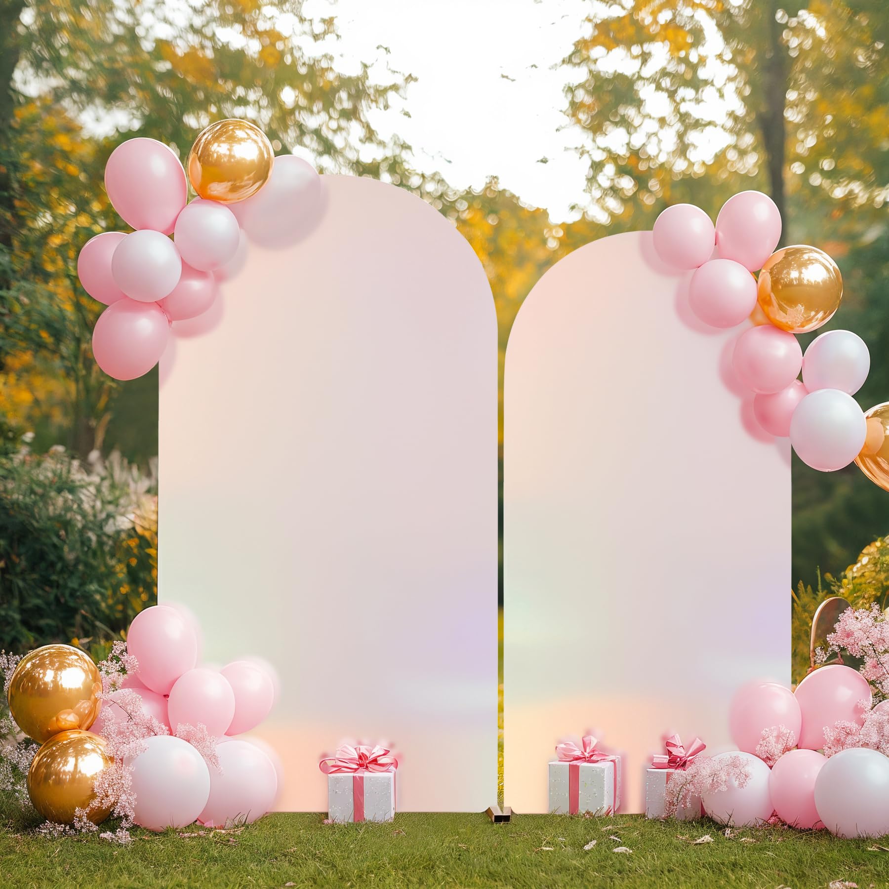 Garvee 6,6 piedi pannello posteriore per arco nuziale elastico in spandex glitterato per matrimoni e feste
