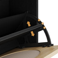 Scarpiera in rattan Garvee con 2 cassetti pieghevoli e 1 cassetto estraibile per corridoio e ingresso, 3 ripiani regolabili, nero, robusta, traspirante