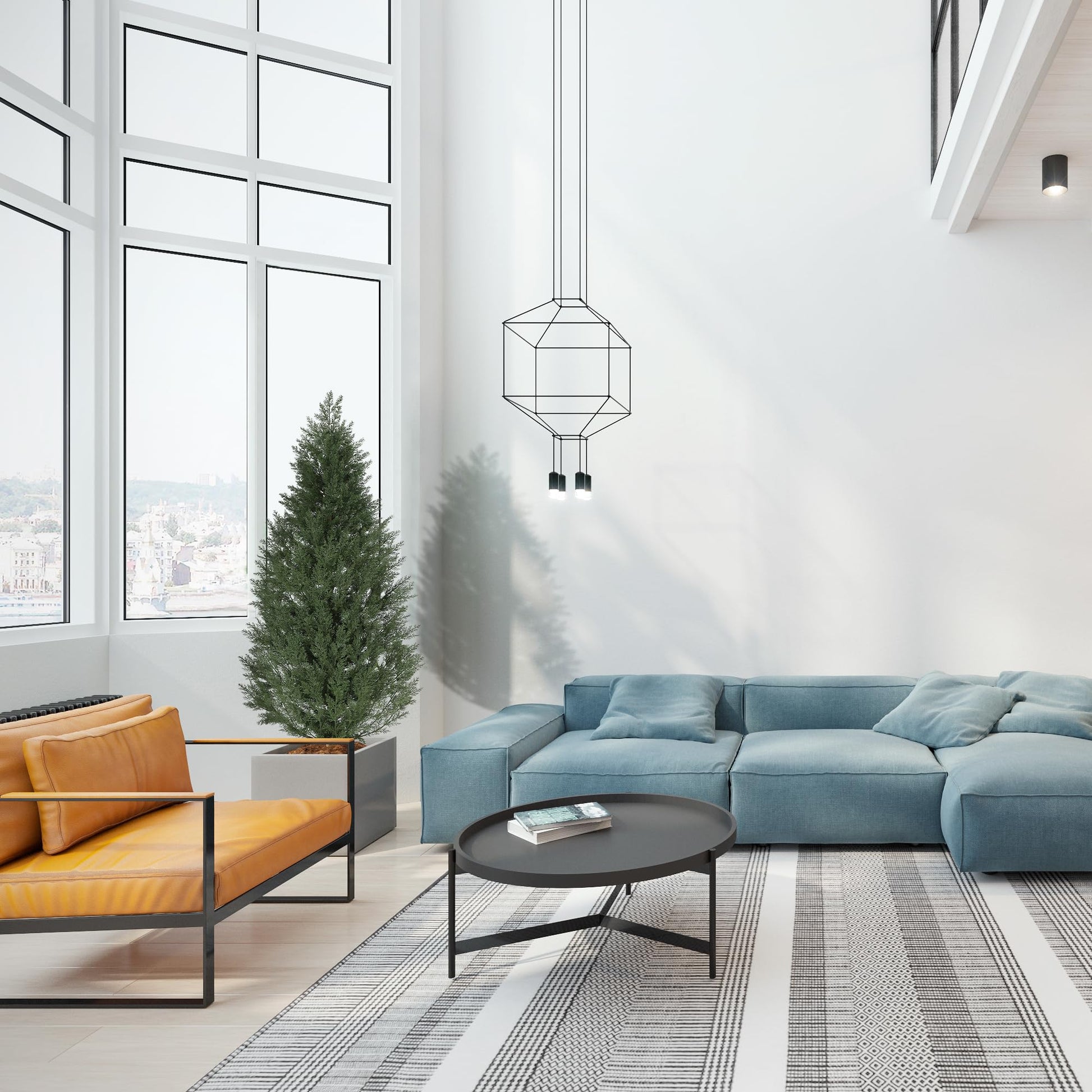 Garvee Set di 4 piedi di albero artificiale in cedro topiario, resistente ai raggi UV, resistente alle intemperie, materiale PE, 2 pezzi, per giardino e patio, verde