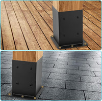 Garvee set da 4 pezzi di supporti per pali in acciaio da 2 mm per pali in legno 4x4, rinforzo su quattro lati, verniciato a polvere nero, set completo per patii e recinzioni