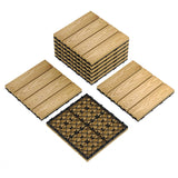 Garvee 9 PZ Piastrelle da Deck Interbloccanti 30,5x30,5 cm Legno Composito Teak Antiscivolo per Esterni e Piscina - Teck