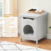 Garvee - Lettiera per gatti con porta e tavolino laterale per la ventilazione, per soggiorno, 18,7 x 20 x 23,8 cm, grigio