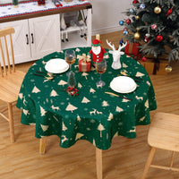 Garvee Mantel De Navidad Impermeable Lavable Con Diseño Renos Clásico Verde 60'' Redondo Para Interiores Y Exteriores