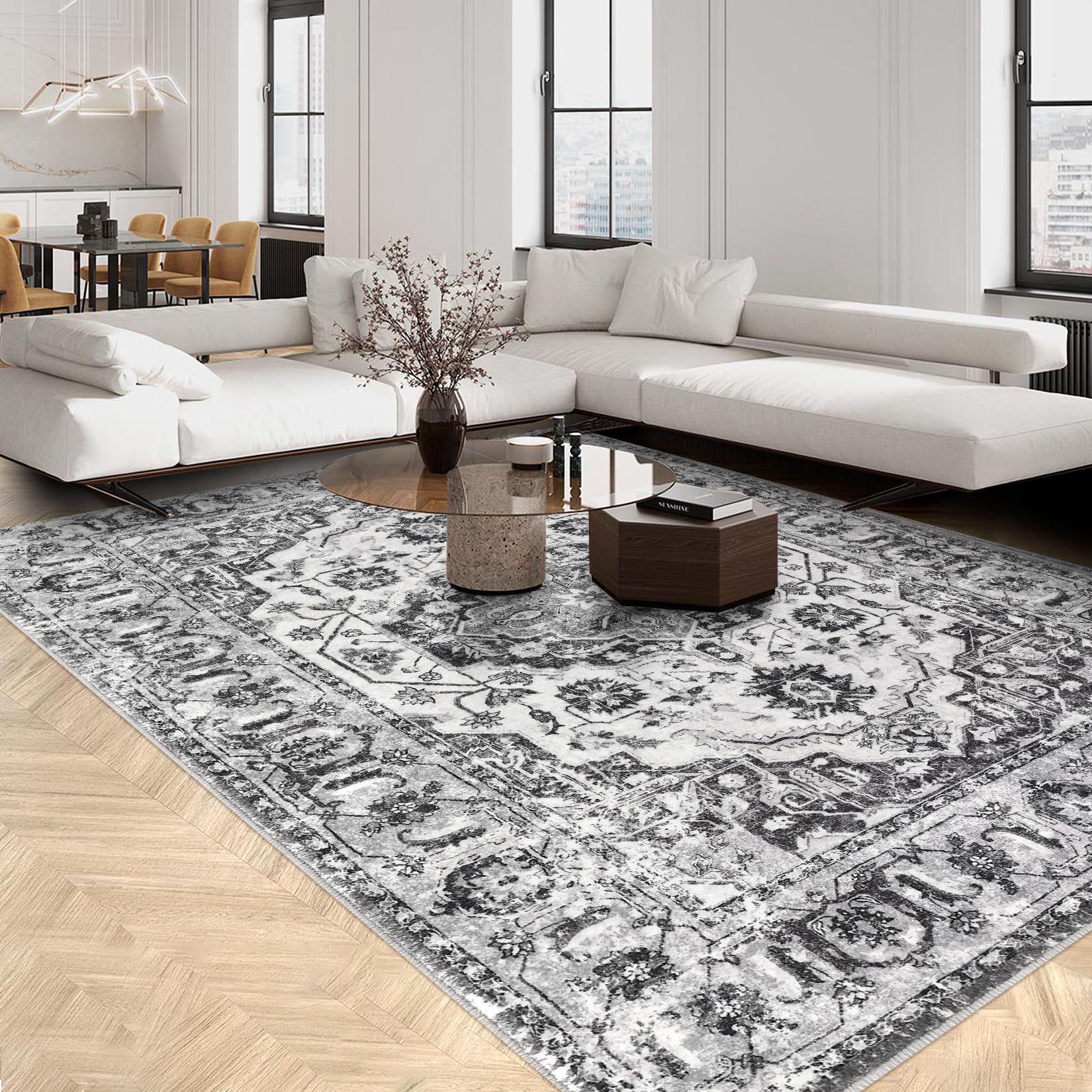 Garvee Alfombra De Salón 1400Gsm 100% Poliéster Terciopelo 580Gsm Lavable Plegable Estampado Perlas Persianas 80x150cm Soggiorno