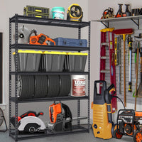 Sistema di scaffalature per garage Garvee Heavy Duty, ripiani in metallo regolabili per officina, cantina, garage, 48x18x72 pollici, nero