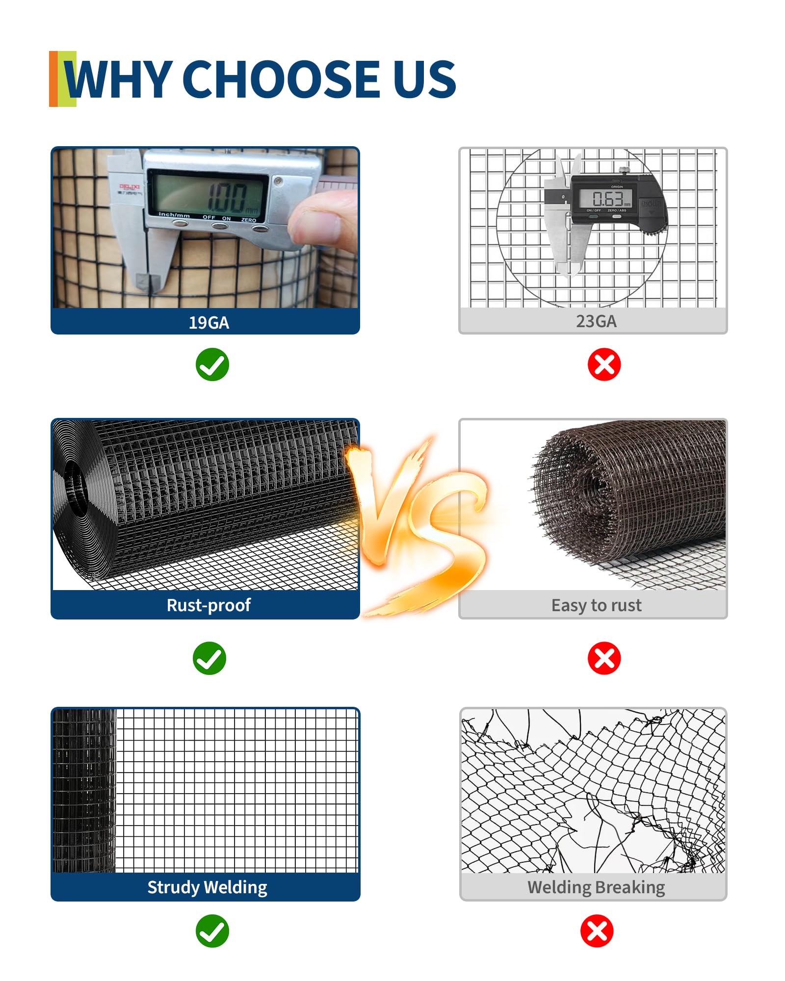 Rete metallica Garvee da 1/2 pollice 36x50 piedi, zincata 19GA, rivestita in vinile nero, antiruggine, leggermente flessibile per pollame e giardino