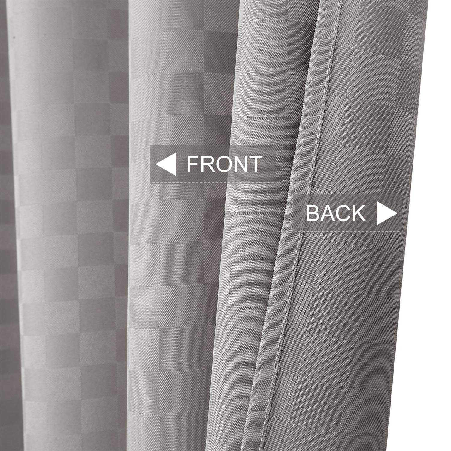 Tenda da doccia Garvee Waffle Plaid, poliestere pesante, 72x72 pollici, grigio, arredo bagno di qualità alberghiera