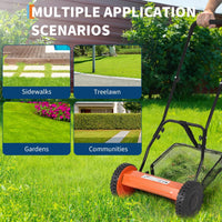 Tosaerba Manuale Garvee 14" 5 Lame Acciaio - Regolabile, Silenzioso, Ecologico con Raccoglierba | Perfetto per Festa del Papà e Cura Giardino