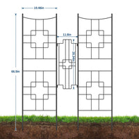 Garvee Set di 2 tralicci da giardino in metallo per piante rampicanti, 75"x20", antiruggine, verniciato a polvere, 4 pannelli, patio e giardino, nero