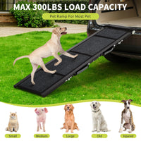 Rampa per cani Garvee per auto, 71''x17'' extra lunga, pieghevole, antiscivolo, in alluminio, leggera, portatile, capacità di 250 libbre, per cani di grossa taglia, viaggi all'aperto