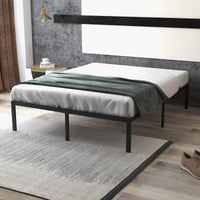 Struttura letto matrimoniale in metallo Garvee da 14 pollici con robuste doghe in metallo per camera da letto, altezza 14 pollici, nero, silenzioso, non richiede box spring