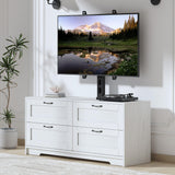 Garvee Mobile TV Stand With Adjustable Mount And 4 Drawers For Living Room And Bedroom, MDF, Black, Supports 32-85 Inch TVs