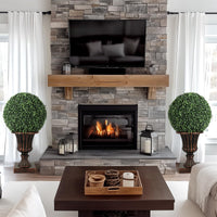 Garvee, urna artificiale in bosso da 16 pollici con luci, timer e telecomando, robusto supporto per urna rossa per uso interno ed esterno, realistico e durevole