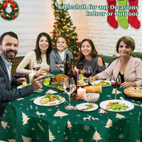 Garvee Mantel De Navidad Impermeable Lavable Con Diseño Renos Clásico Verde 60'' Redondo Para Interiores Y Exteriores