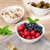 Ciotola per cereali in ceramica Garvee da 6 pollici, set di ciotole in porcellana bianche per cereali, insalata, dessert, zuppa, adatta al microonde e lavabile in lavastoviglie.