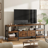Garvee Mobile TV Rustico 79" Consolle Industriale per TV fino a 85" Marrone, Metallo Robusto, MDF, Soggiorno e Ufficio