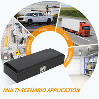 Cassetta portautensili per cassone di camion Garvee in alluminio 34,5x13x6,5 pollici con serratura e maniglia laterale per rimorchio camper, robusta e resistente alle intemperie