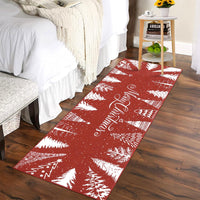 Garvee Tappeto antiscivolo romantico con albero di Natale e fiocchi di neve per soggiorno, camera da letto, cucina, corridoio, ufficio, rosso 60x180 cm