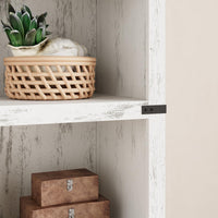 Libreria Garvee Triple Wide a 4 ripiani, grande scaffale aperto in legno, stile industriale, bianca, 67,4" H x 24,6" W x 12,8" D, soggiorno