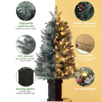 Albero di Natale Garvee da 90 cm con doppia illuminazione a LED e base a cestino - Decorazione da tavolo in PVC per un'atmosfera festosa