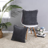 Garvee Federa 50x50 cm Chenille 250GSM con Bordi a Nappe per Divano e Camera da Letto, Morbida e Resistente, Set da 2 Pezzi, Beige - Grau