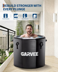 Vasca da bagno ghiacciata Garvee per atleti, 176 galloni, PVC di grado militare, coperchio isolato, portatile, per attività ricreative