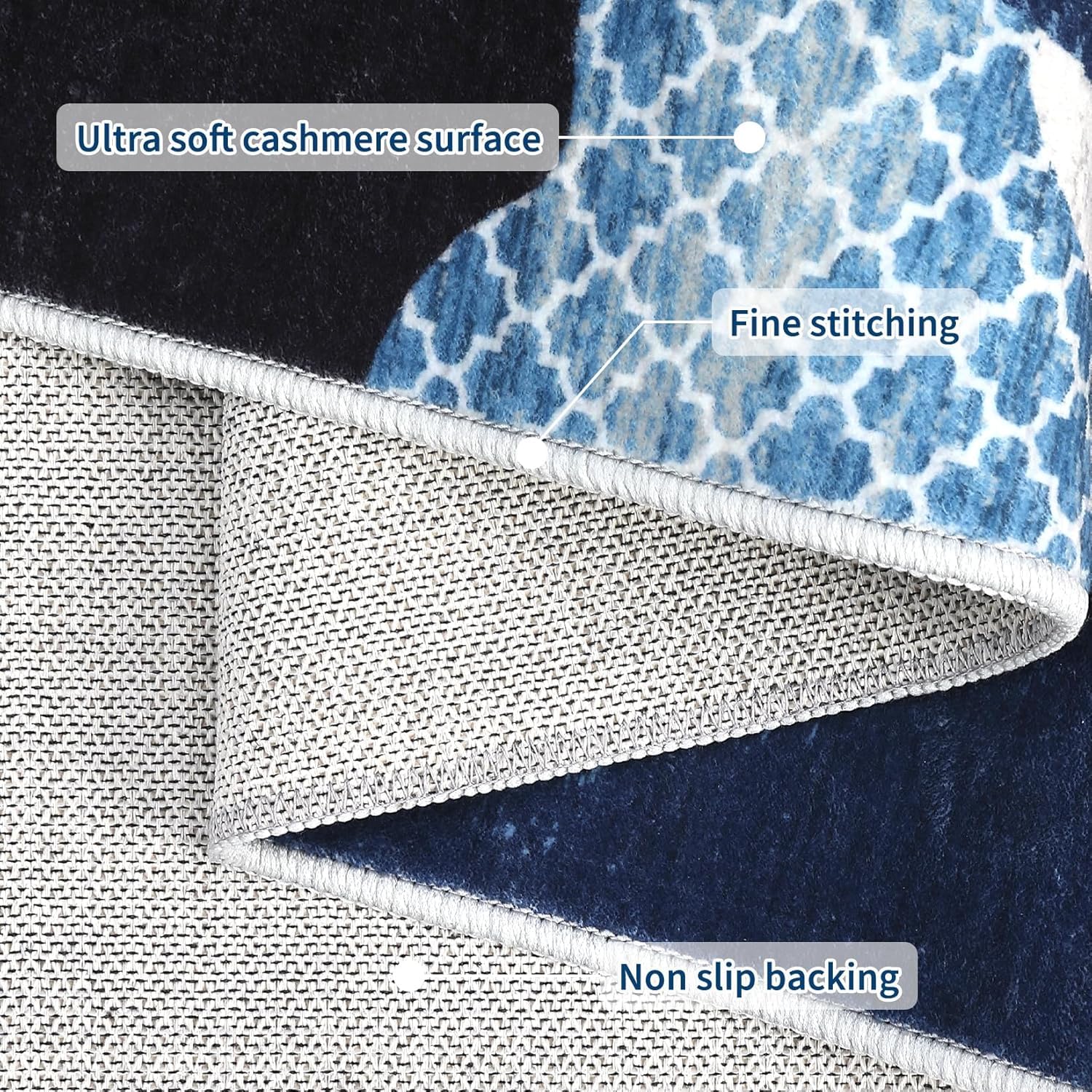 Tappeto moderno astratto per soggiorno Garvee, a pelo corto, antiscivolo, lavabile, morbido, leggero, per camera da letto e ufficio, 60x230 cm