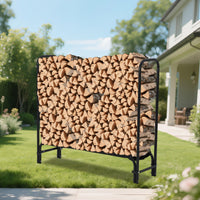 Garvee 4 piedi supporto per legna da ardere supporto per legna per impieghi gravosi per giardino e patio capacità di carico 2000 libbre acciaio inossidabile nero