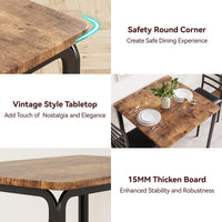 Set da pranzo Garvee da 3 pezzi per 2 persone con sedie imbottite, MDF e metallo, salvaspazio per cucina e ufficio, design moderno, robusto, nero