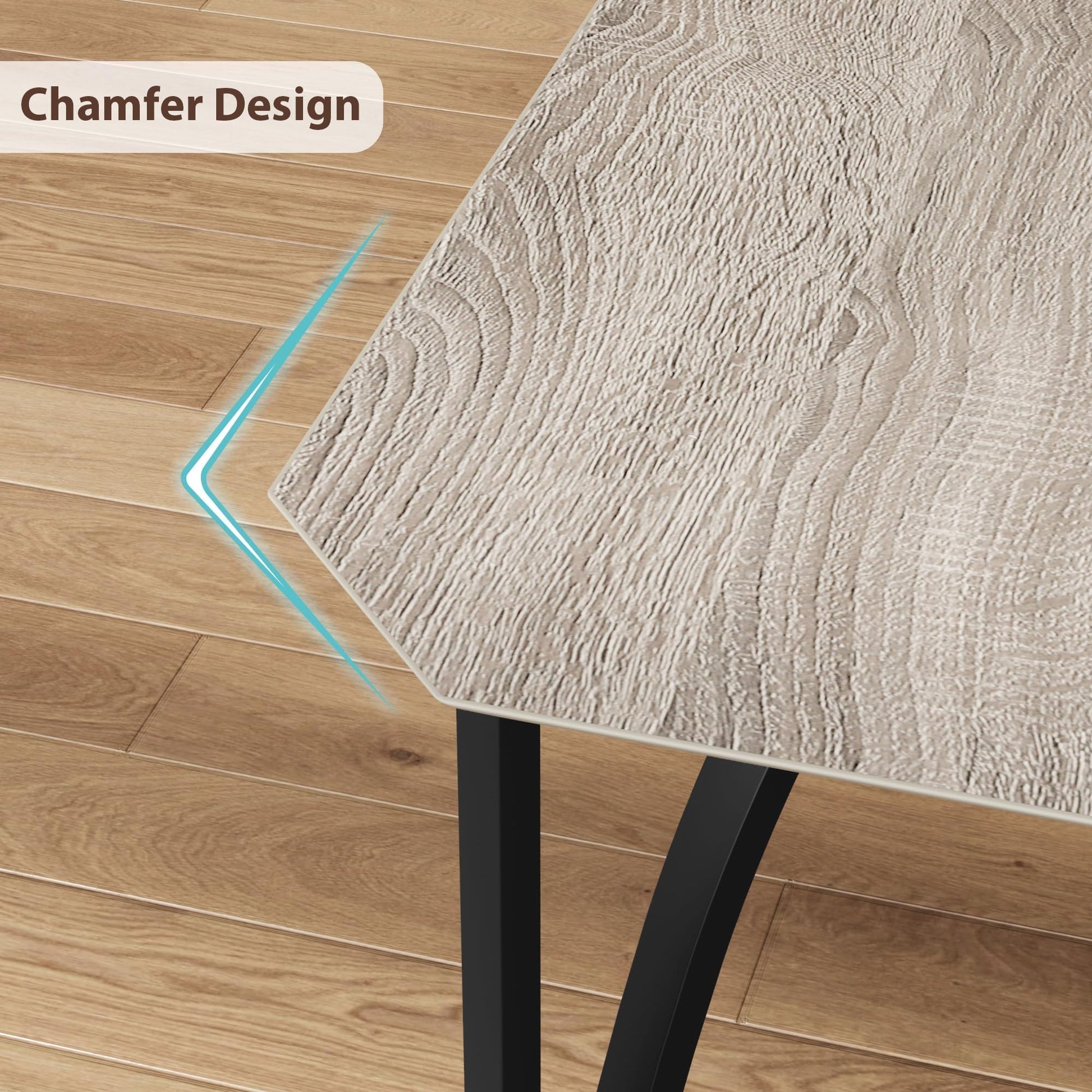 Garvee Set Tavolo Da Pranzo Per 2 Persone Con Sedie Imbottite In PU, Design Smussato, Salvaspazio, Grigio, Dimensioni Compatte
