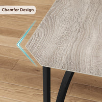 Garvee Set Tavolo Da Pranzo Per 2 Persone Con Sedie Imbottite In PU, Design Smussato, Salvaspazio, Grigio, Dimensioni Compatte