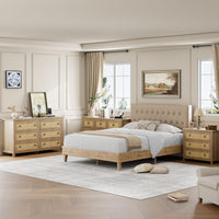 Cassettiera in rattan Garvee da 29" in legno per camera da letto, 3 cassetti, robusta, molto spaziosa, soggiorno, cameretta dei bambini
