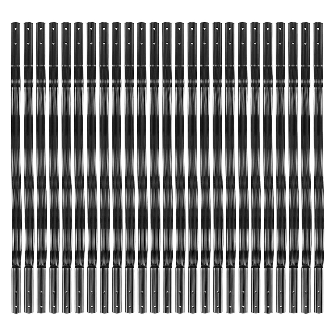 Balaustre per terrazze GARVEE, confezione da 50 balaustre in alluminio per terrazze, balaustre ad arco ondulato da 32,25"x1" con viti, balaustre per terrazze per scale, ringhiere per terrazze e scale, nero opaco