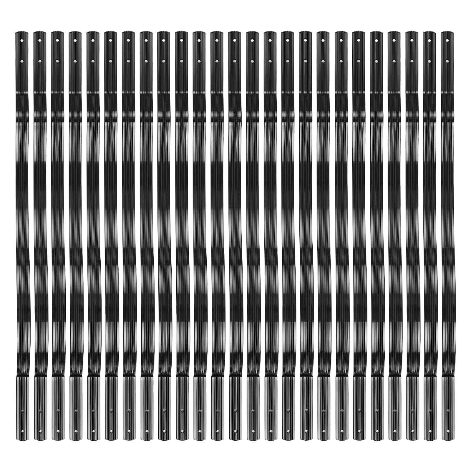 Balaustre per terrazze GARVEE, confezione da 50 balaustre in alluminio per terrazze, balaustre ad arco ondulato da 32,25"x1" con viti, balaustre per terrazze per scale, ringhiere per terrazze e scale, nero opaco