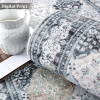 Garvee Läufer Boho Tappeto Marrocc Lavabile Antiscivolo Idrorepellente Poliestere Design Vintage 120x170 cm Blu Soggiorno Ufficio