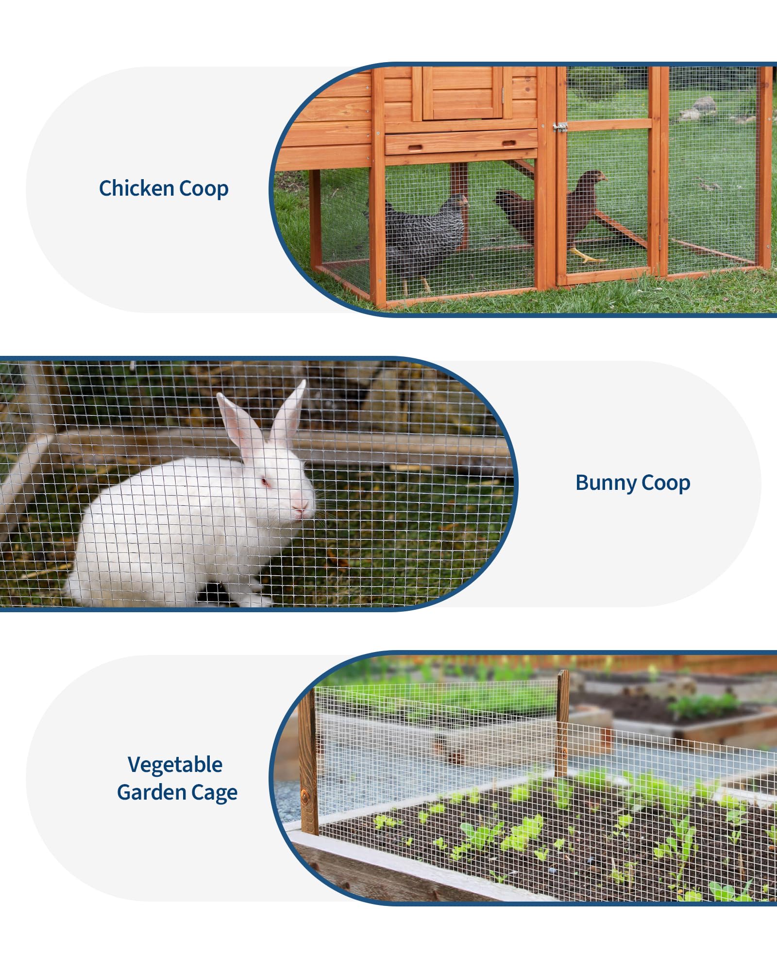 Rete metallica Garvee da 1/2 pollice, 36x100 piedi, filo di saldatura zincato robusto 19GA, versatile per pollame e giardino